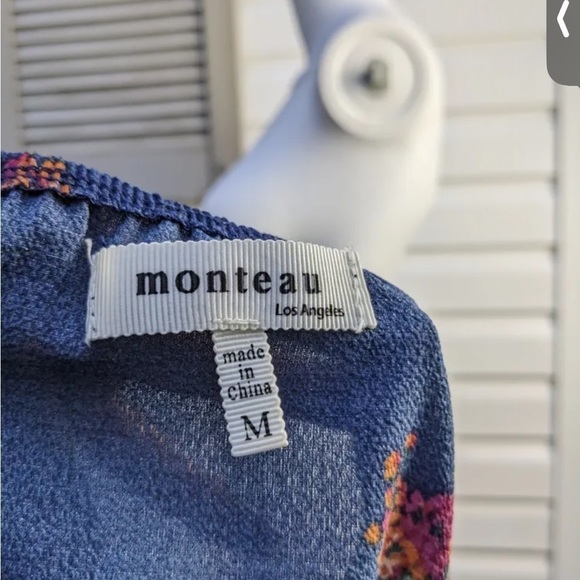 MONTEAU blue floral cami top - Picture 2 of 4